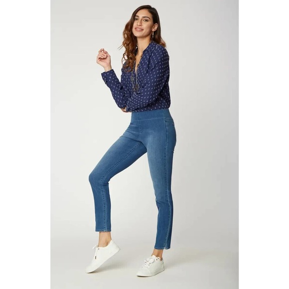 Not Your Daughter's Jeans Pull On Skinny Ankle Jeans Blue NYDJ Women's Size 8P 8 - Picture 4 of 7